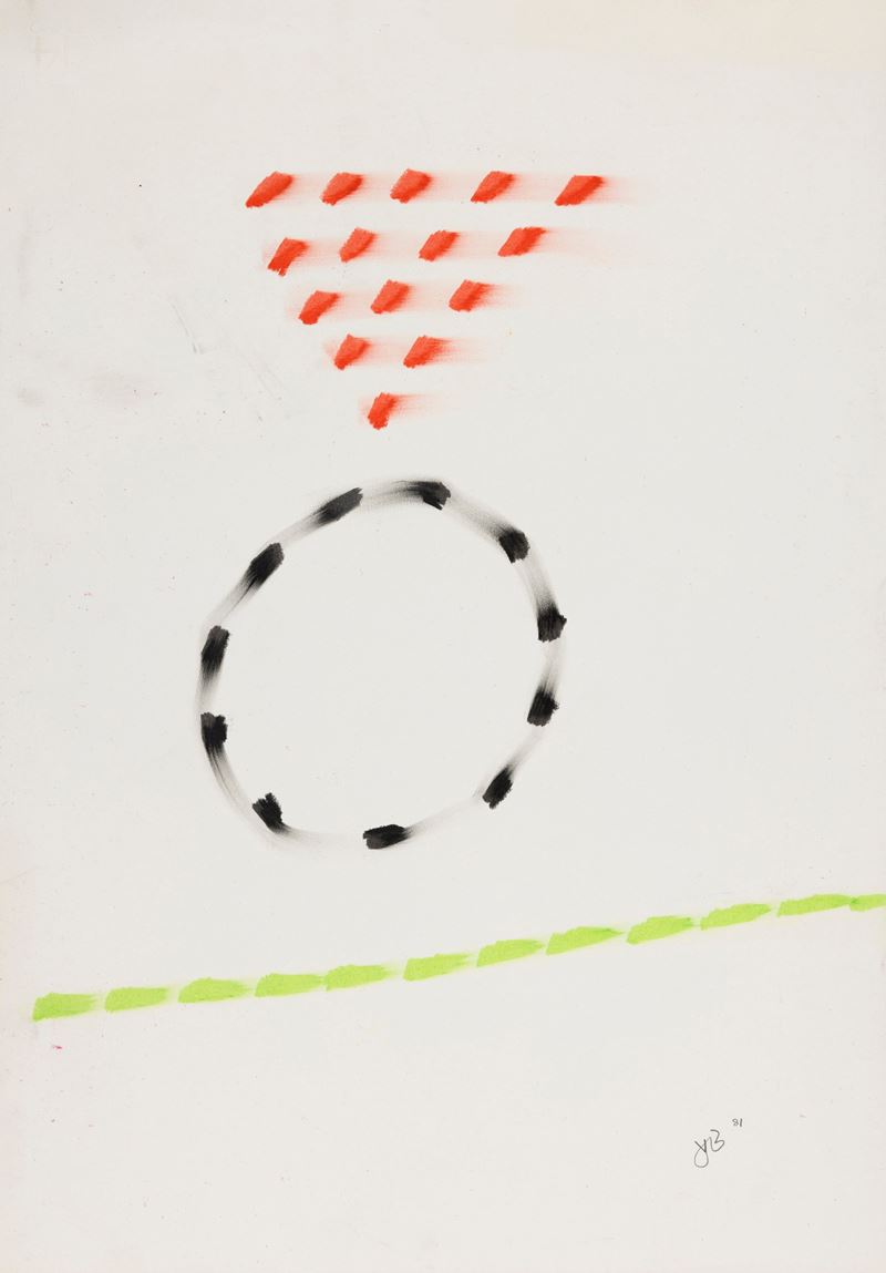 Artista anonimo del XX secolo Senza titolo  (1981)  - acquarello - Auction Modern & Contemporary - Cambi Casa d'Aste