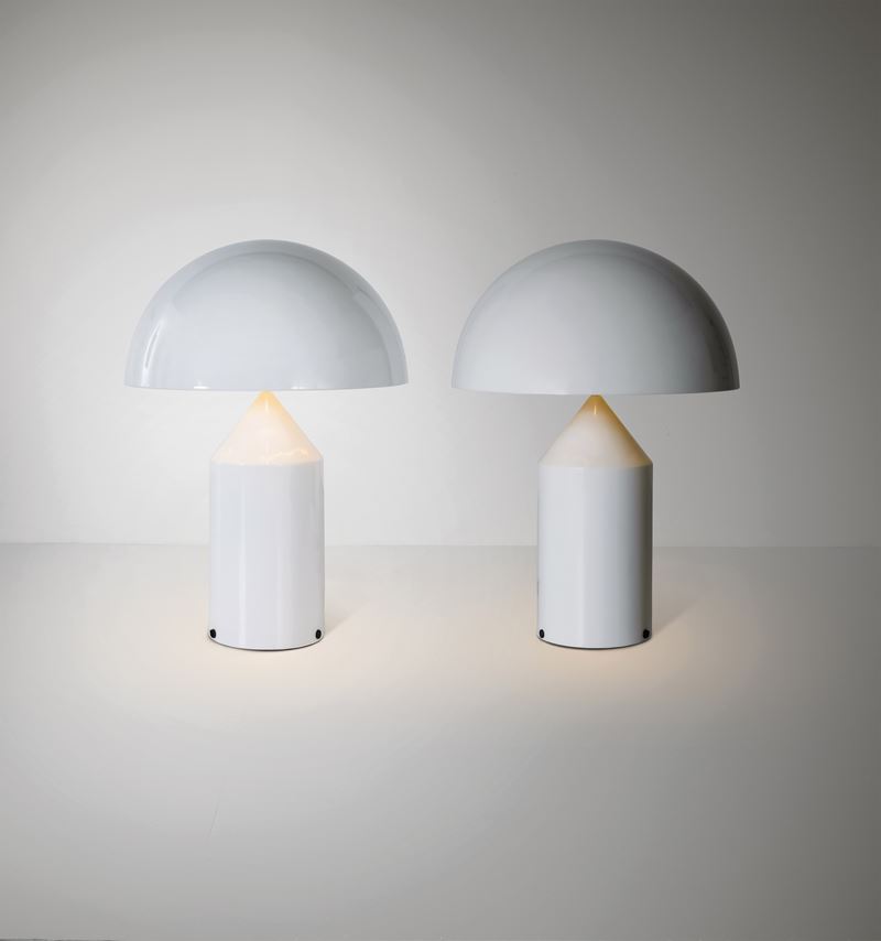 Vico Magistretti : Due lampade da tavolo mod. Atollo  - Auction Design 200 - Cambi Casa d'Aste