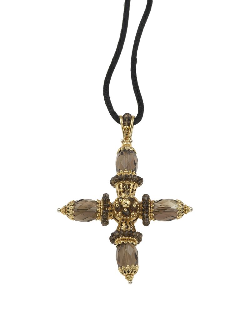 "Sun Day" Gold and quartz pendant. Signed Pegorotto  - Auction Fine Jewels - Cambi Casa d'Aste