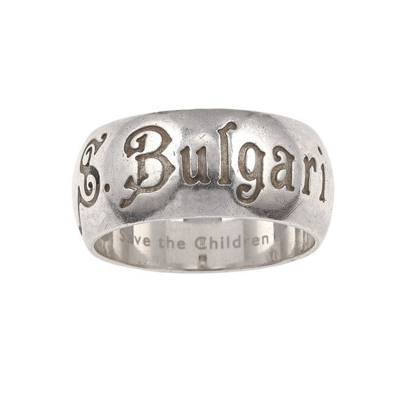 "Save the Children" silver ring. Signed Bulgari
