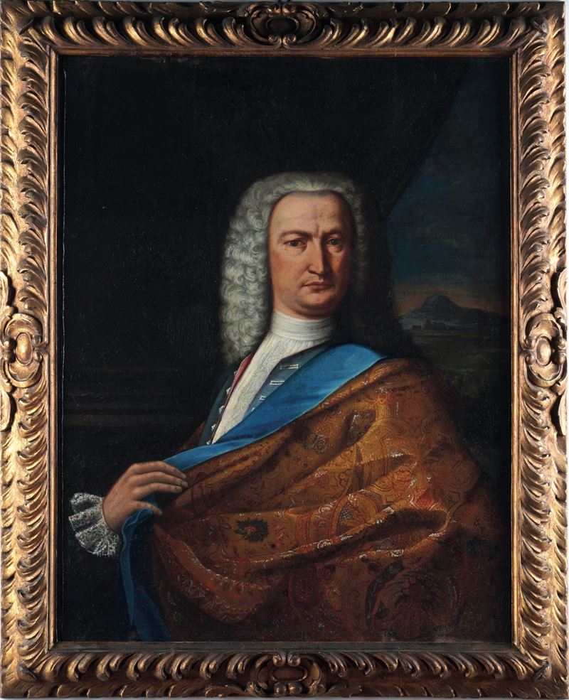 Scuola napoletana del XVIII secolo Ritratto di gentiluomo  - olio su tela - Auction Old Master Paintings - Cambi Casa d'Aste