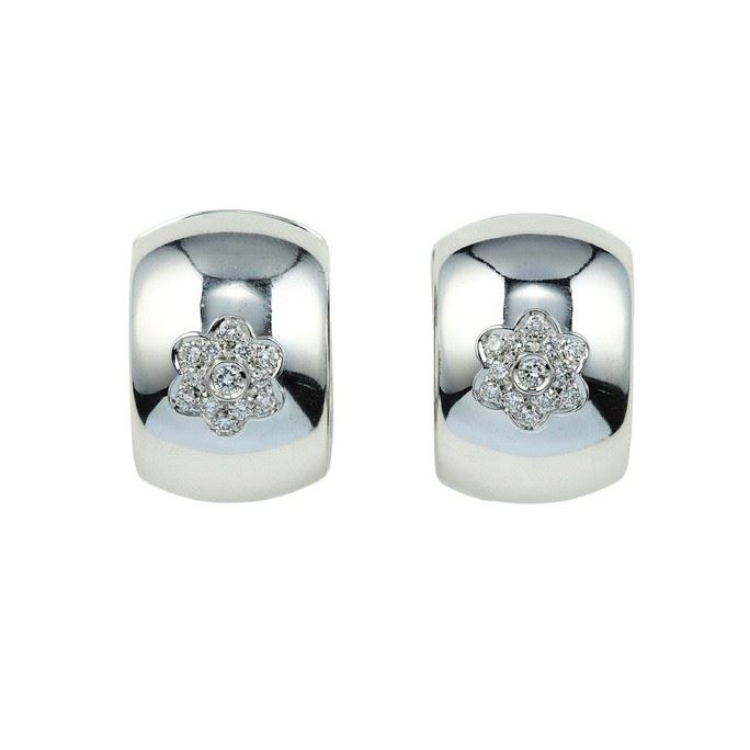 Pair of gold and diamond earrings  - Auction Jewels - Cambi Casa d'Aste