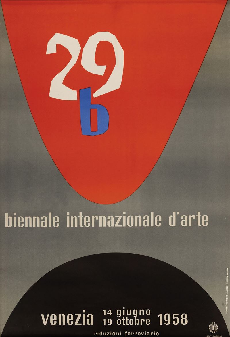 Carlo Scarpa : Biennale Internazionale d’Arte - Venezia - ENIT  - Asta Manifesti d'Epoca - Cambi Casa d'Aste