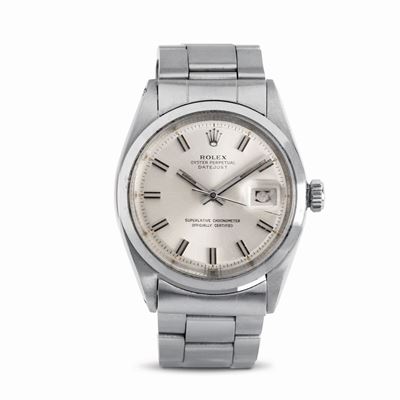 Semplice ed Elegante Datejustref 1600 in Acciaio, Quadrante Argentè "wide Boy" Movimento Automati...