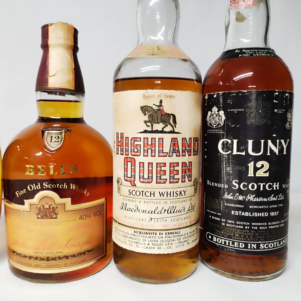 Old Whisky, Park Lane, Red Hills, Bell's, Highland Queen, Cluny, Scotch Whisky