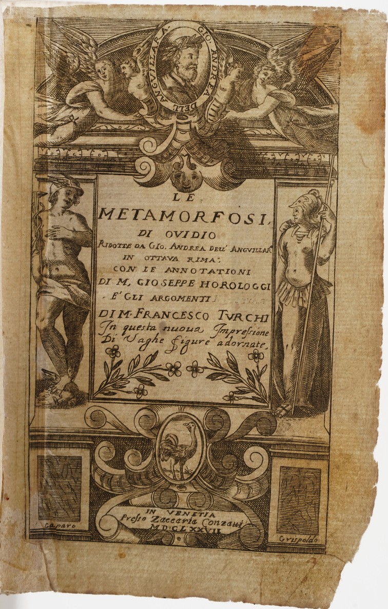Publio Ovidio Nasone. le Metamorfosi.. Ridotte da Giò Andrea Dell'anguillara in Ottava Rima...ven...