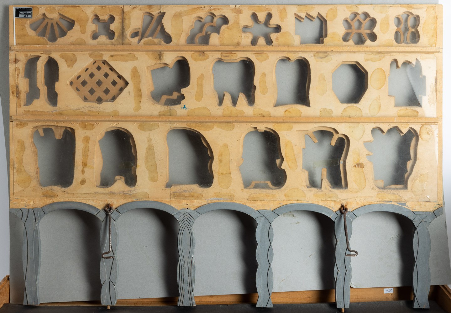 Pietro Consagra - Progetto di facciata per il Palazzo Comunale di Mazara del Vallo, legno dipinto...