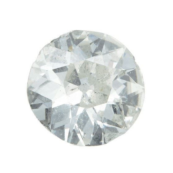 Diamante taglio rotondo antico di ct 3.22, colore M (grey), caratteristiche interne I2 (P2), fluorescenza UV nulla