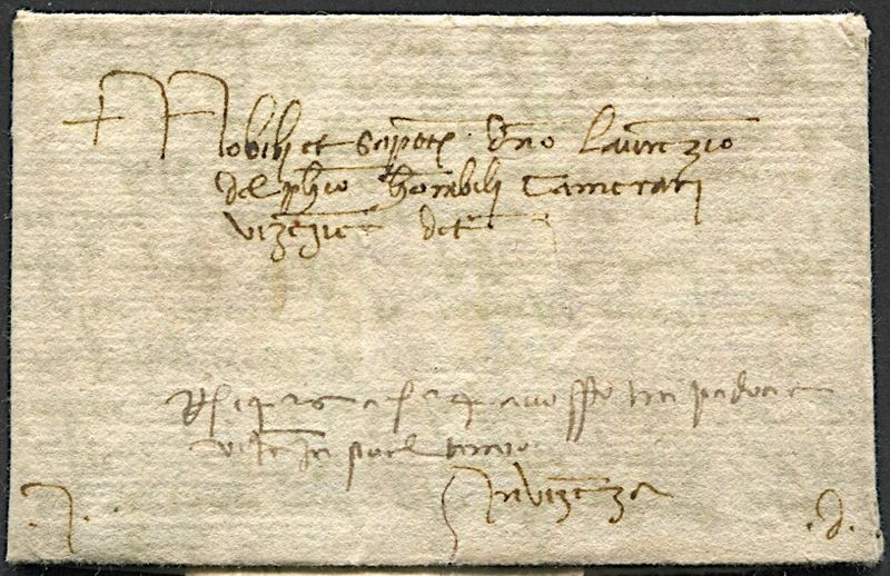 1426, Repubblica di Venezia, lettera di un foglio da Venezia per Vicenza del 23 agosto 1426  - Auction Postal History and Philately - Cambi Casa d'Aste