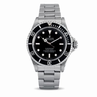 Semplice e Sportivo Submariner in Acciaio Inossidabile, Quadrante Nero, Indici Bicchierini Lumino...