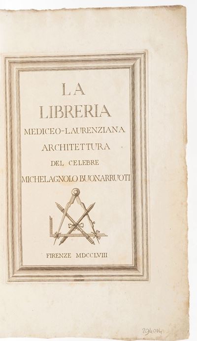 Buonarroti Michelangelo (1475-1564) la Libreria Mediceo- Laurenziana Architettura del Celebre Mic...