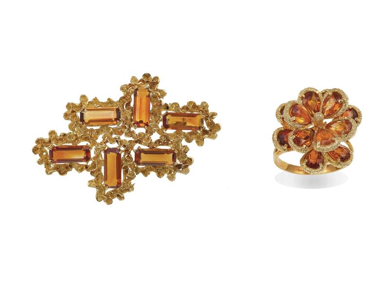 Citrine quartz and gold demi-parure  - Auction Jewels - Cambi Casa d'Aste