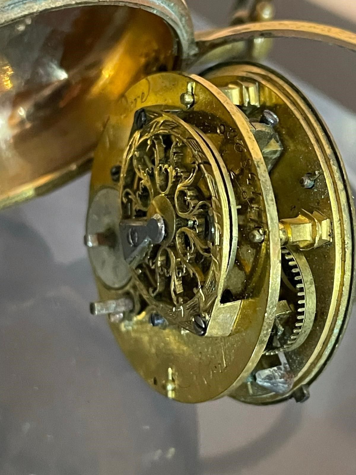 Theodore Avril: Orologiaio in Parigi nella Metà del XVIII Secolo. Orologio in Doppia Cassa in Ram...