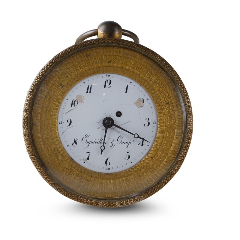 Esquivillon & Compe. Orologio da letto o da carrozza.  - Auction Pendulum and clocks - Cambi Casa d'Aste