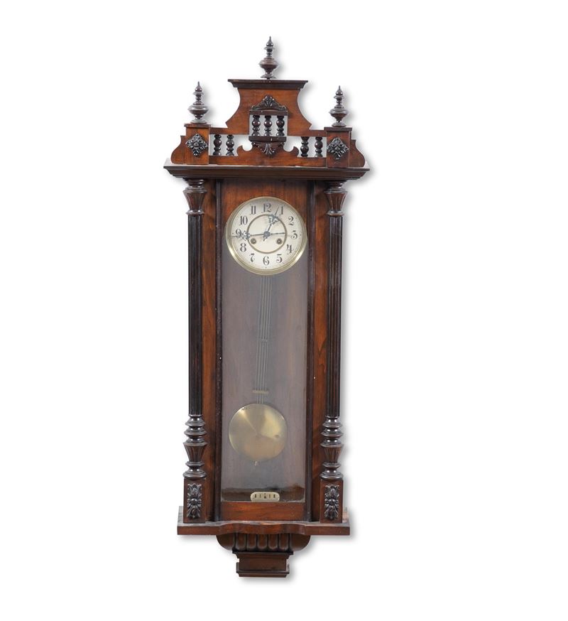 Pendola a muro con cassa in legno  - Auction Pendulum and clocks - Cambi Casa d'Aste