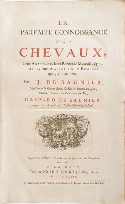 Saunier, Jean De, And Gaspard De Saunier. la Parfaite Connoissance Des Chevaux, Leur Anatomie, Le...