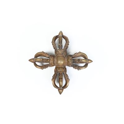 Vajra in bronzo, Tibet, XIX secolo, cm 24