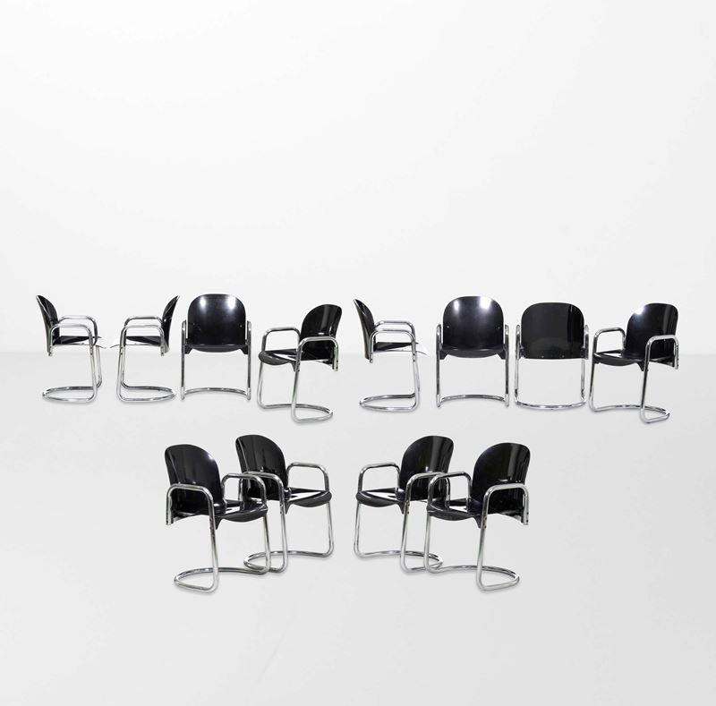 Afra e Tobia Scarpa : Dodici sedie mod. Dessau  - Auction Design - Cambi Casa d'Aste