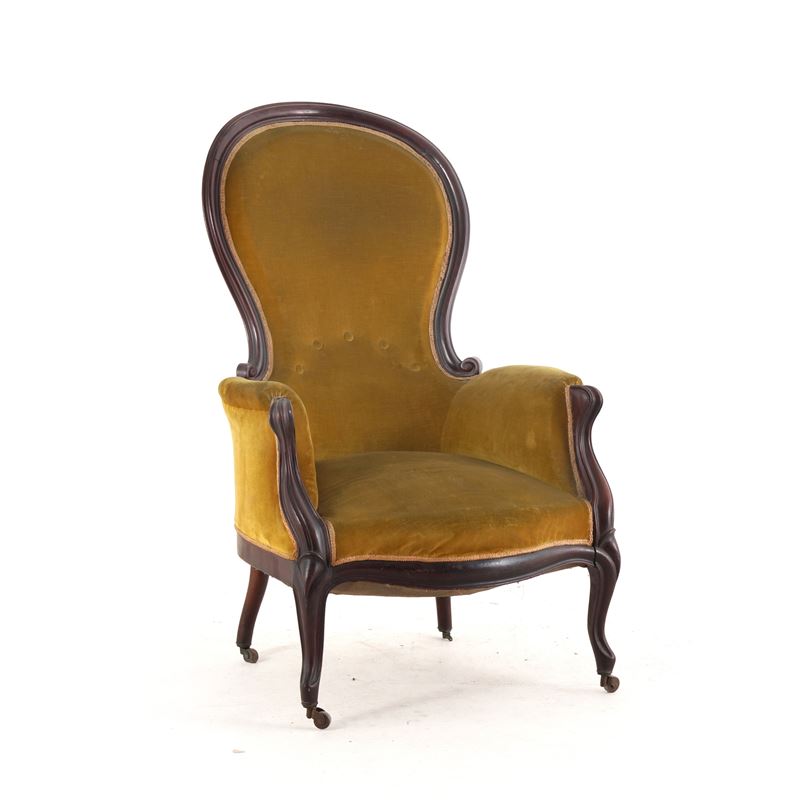 Poltrona imbottita. XIX secolo  - Asta Antiquariato - Cambi Casa d'Aste