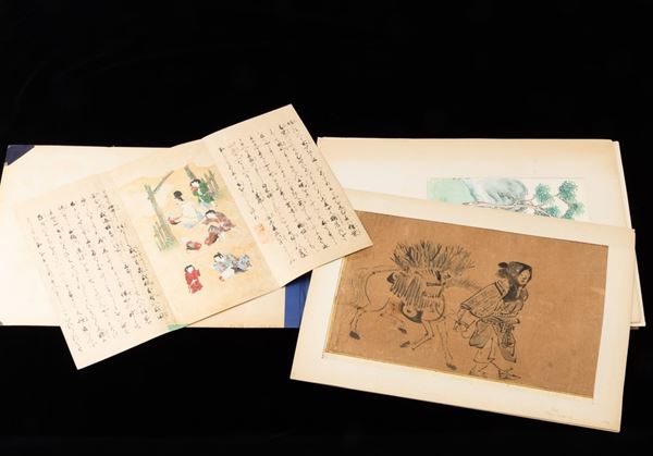 Lotto composto da ventisetti dipinti su carta raffiguranti soggetti diversi, Cina, XIX/XX secolo
