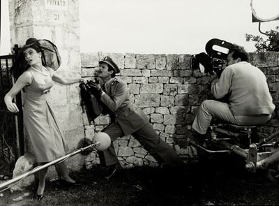 Marisa Mell, Marcello Mastroianni, sul Set del Film "casanova '70”