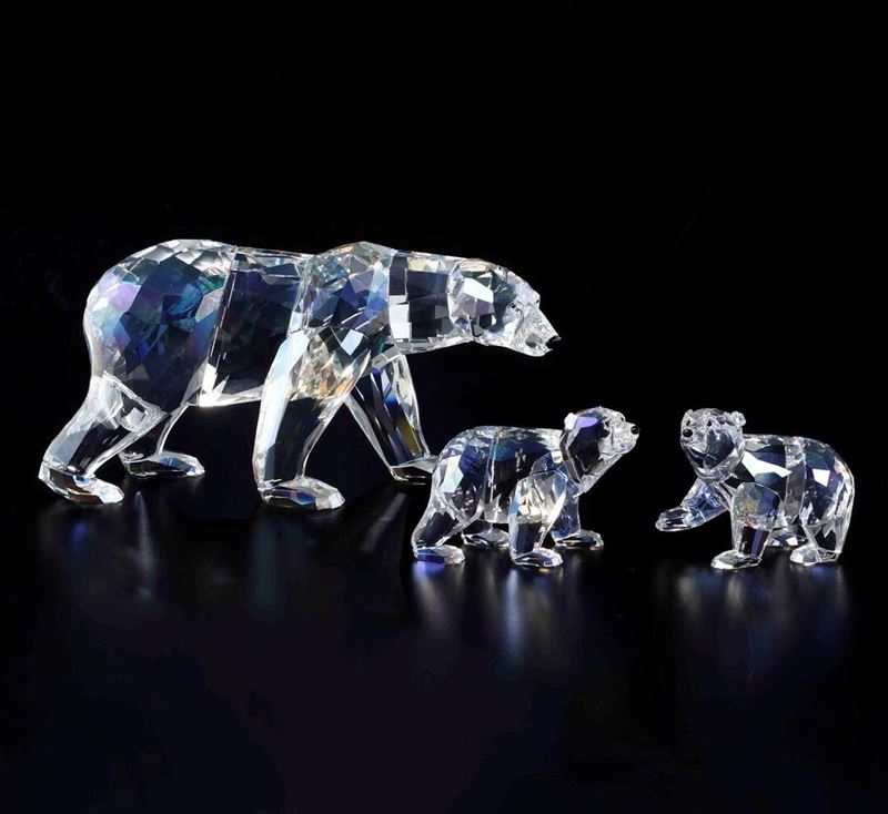 Famiglia di orsi polari Swarovski "Siku" scs edizione annuale 2011  - Auction Swarovski: Crystalized Elegance - Cambi Casa d'Aste