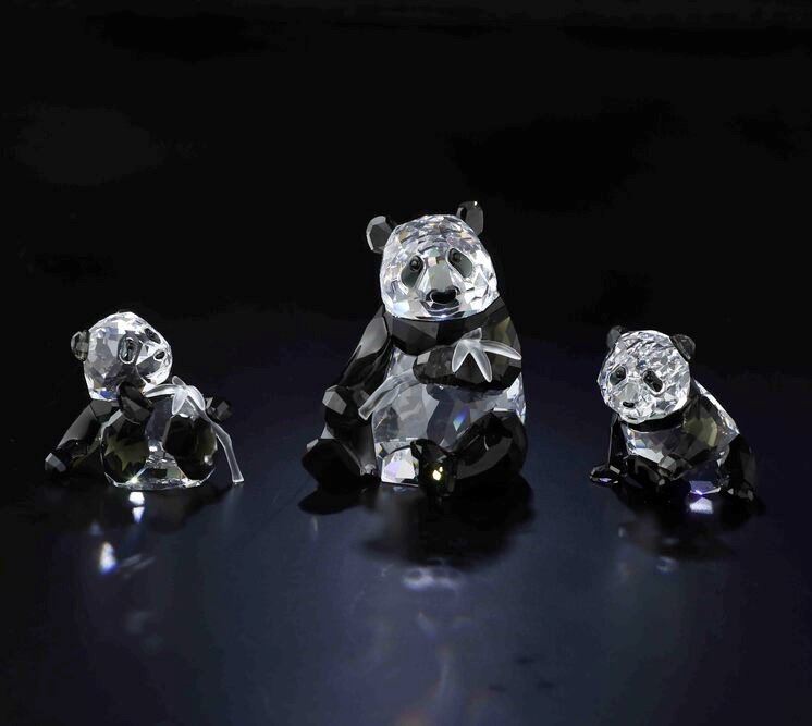 Famiglia di panda Swarovski scs edizione annuale 2008  - Auction Swarovski: Crystalized Elegance - Cambi Casa d'Aste