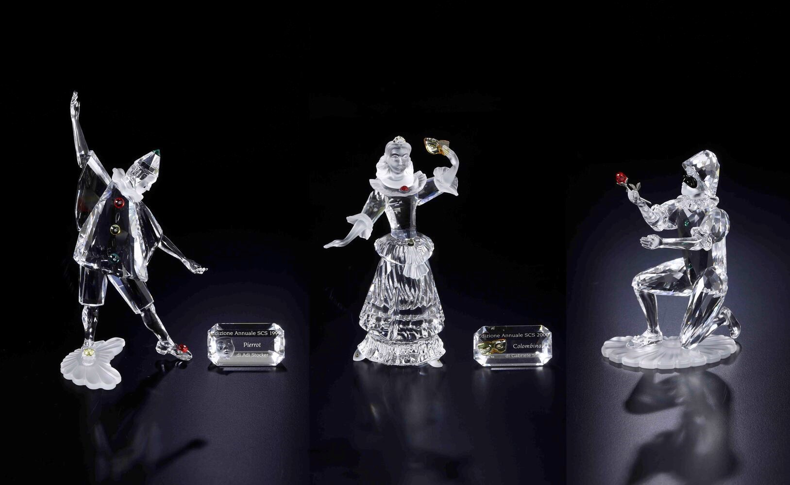 Swarovski, Trilogia “Masquerade” (edizione annuale 1999) – Pierrot, Colombina e Arlecchino