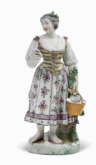 Figurina di Venditrice di Fazzolettinove, Manifattura Antonibon, Gestione Parolin, 1781-1802model...