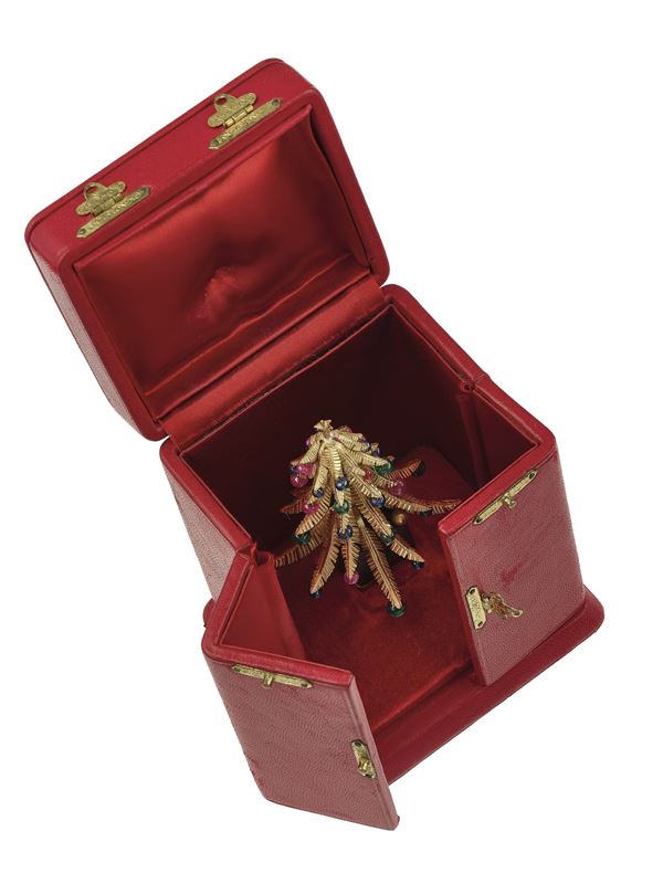 "Albero di Natale" con rubini, zaffiri, smeraldi