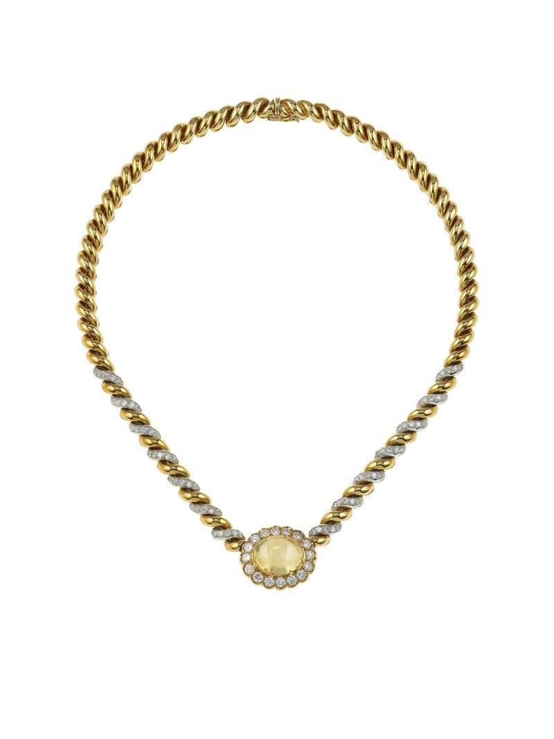Diamond and corundum necklace. Signed Sabbadini  - Auction Fine Jewels - Cambi Casa d'Aste