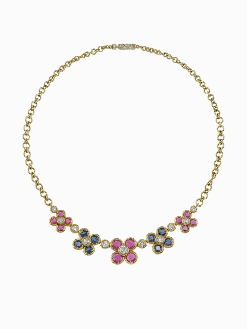 Gem-set and gold necklace  - Auction Fine Jewels - Cambi Casa d'Aste