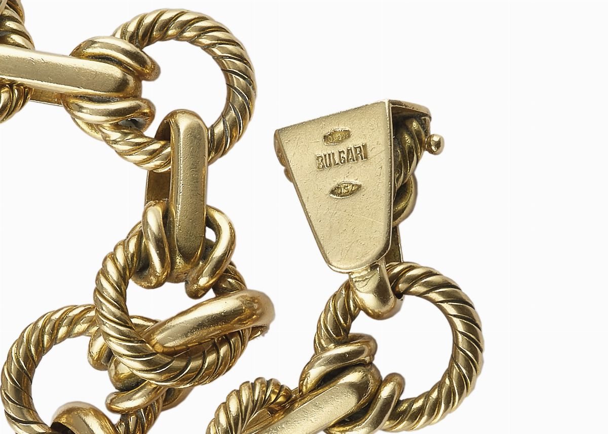 Bulgari, Bracciale a maglie in oro giallo 750/1000 firmato