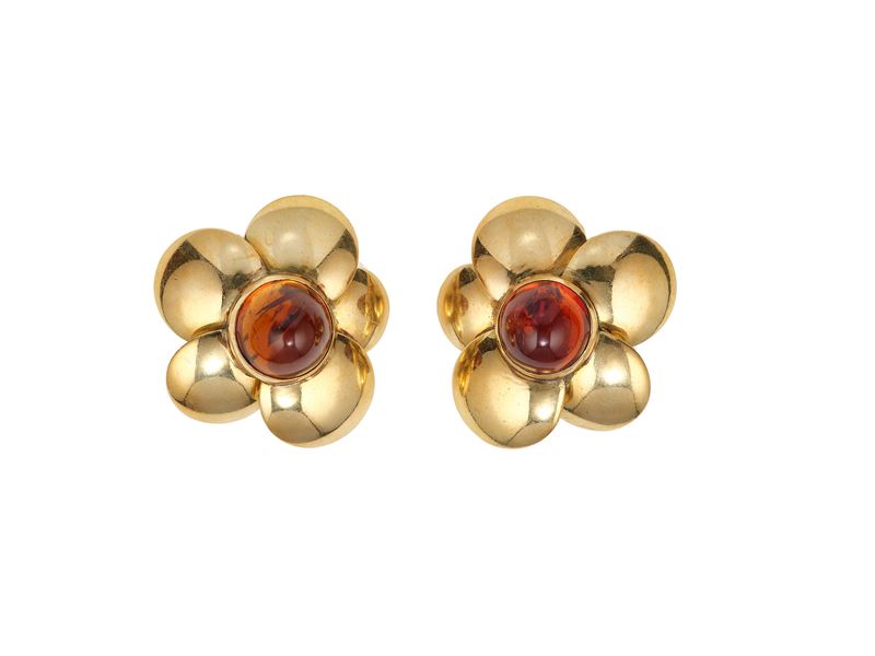 Pair of citrine and gold earrings  - Auction Jewels - Cambi Casa d'Aste