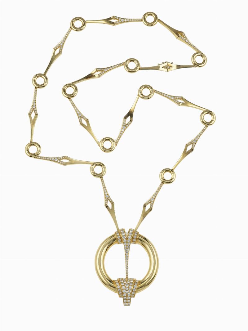 Diamond and gold sautoir  - Auction Fine Jewels - Cambi Casa d'Aste