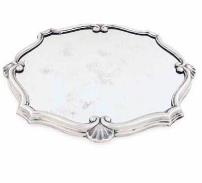 Presentoire con Specchio. Argenteria Milanese del XX Secolo. Argentiere Genazzi