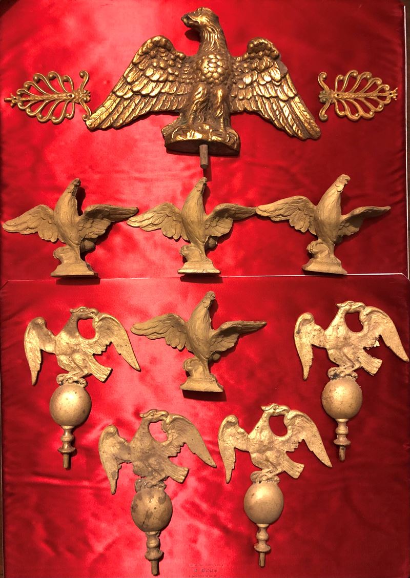11 fregi rappresentati aquile e galli  - Auction Pendulum and clocks - Cambi Casa d'Aste