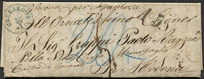 1864, Posta Militare Austriaca in Polonia, Lettera da Dlugoszyn per Modena Via Szczakowa (polonia...