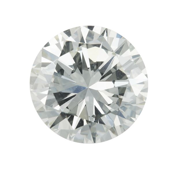 Diamante taglio brillante di ct 3.11, colore L, caratteristiche interne VVS2, fluorescenza UV nulla