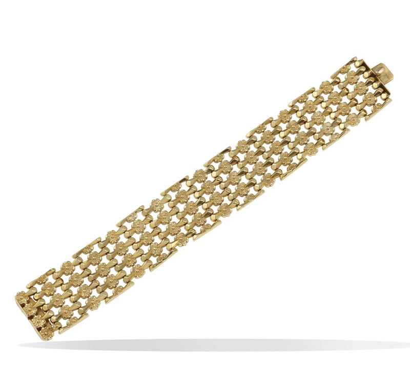 Bracciale a maglia alta  - Asta Gioielli - Cambi Casa d'Aste