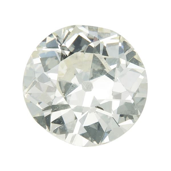 Diamante di vecchio taglio di ct 2.96, colore Q-R, caratteristiche interne VS1, fluorescenza UV debole