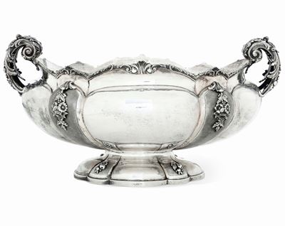 Grande Centrotavola Biansato. Argenteria Artistica Milanese, Prima Metà XX Secolo. Argentiere Gen...