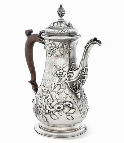 Caffettiera. Londra 1761, Argentieri T.whipham & Wright