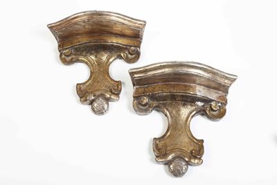Coppia di Mensoline in Legno Dorato