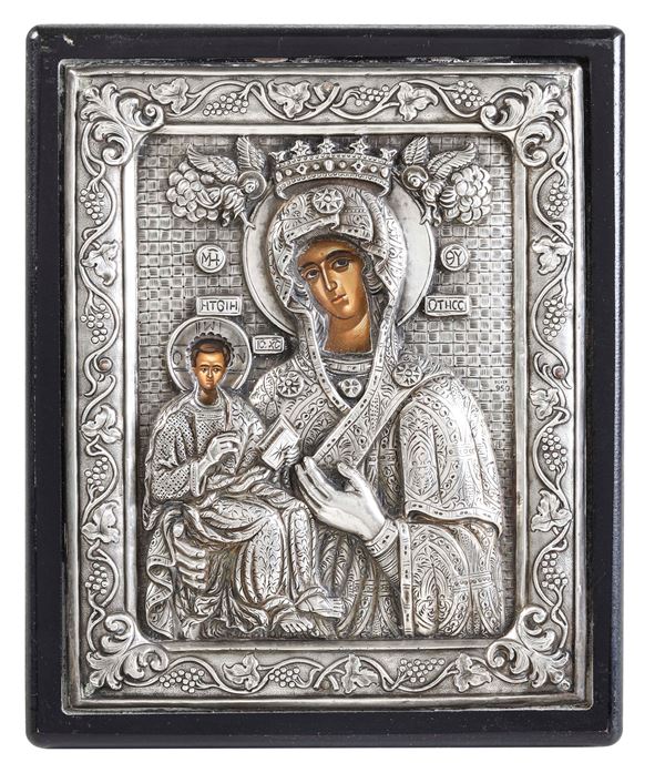 Icona raffigurante la Vergine con Bambino (versione della Panagia Spiliani o della Grotta ?) 