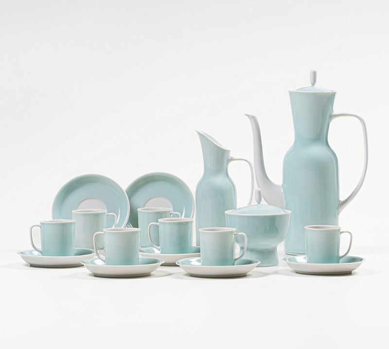 Servizio da caffè. Doccia, Manifattura Richard Ginori, XX secolo.  - Auction Furniture for the Table - Cambi Casa d'Aste