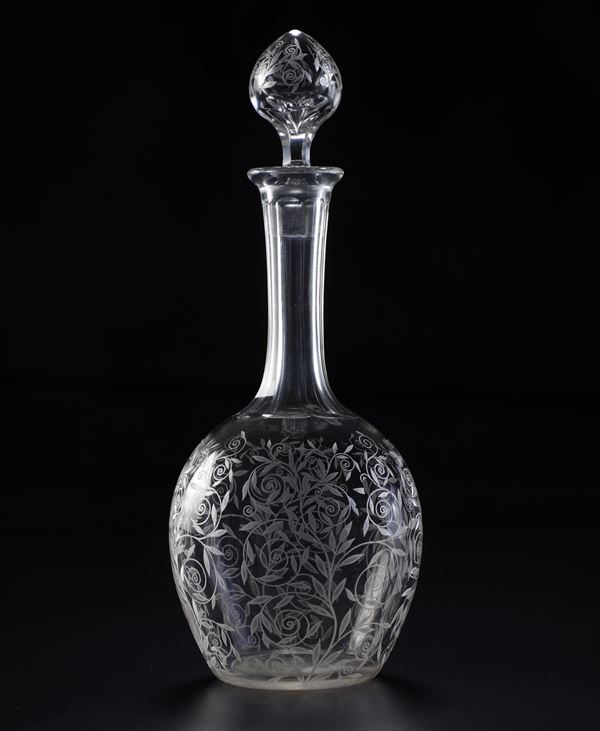 Bottiglia con tappo “Golf Juan” Francia, Manifattura Baccarat, secondo terzo del XX secolo 