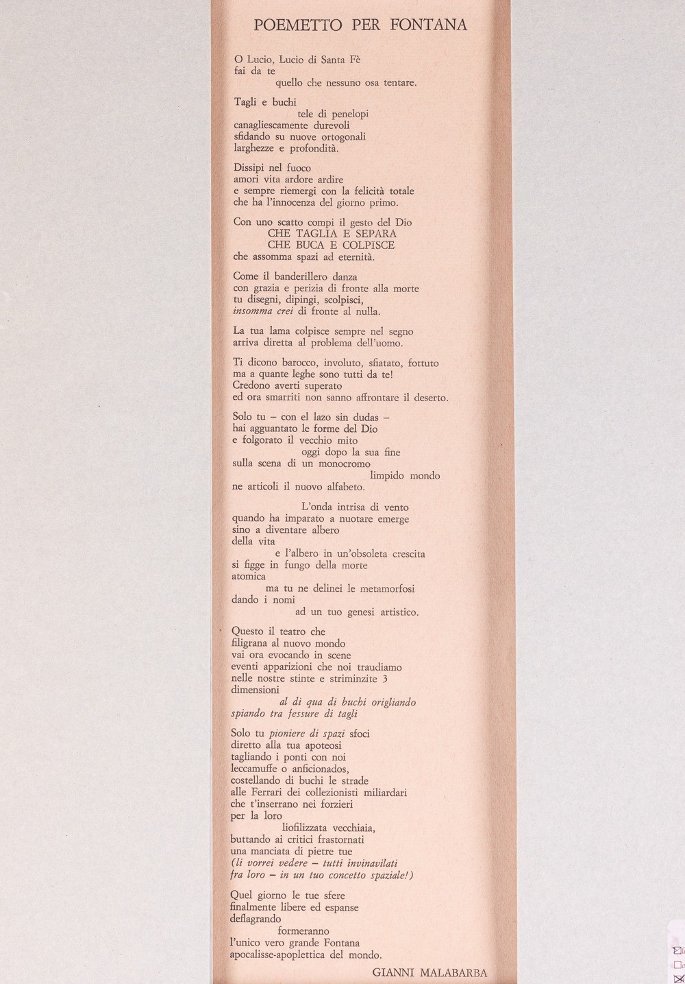Lucio Fontana - Concetto Spaziale