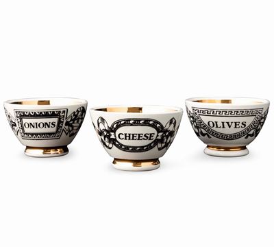 Tre Ciotoline per Antipastimilano, Primi Anni'60design di Piero Fornasetti (1913-1988)