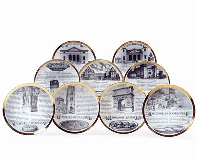 Ventisette Piattimilano, 1970 Circadesign di Piero Fornasetti (1913-1988)